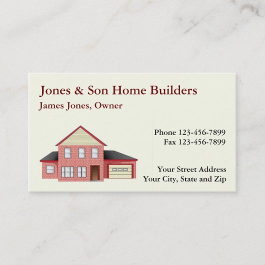 Home Builders Bouwarchitect Visitekaartje (Voorkant)