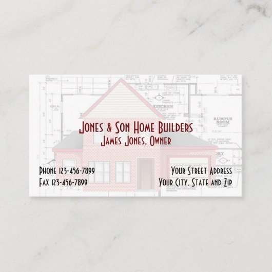 Home Builders Bouwarchitect Visitekaartje (Voorkant)