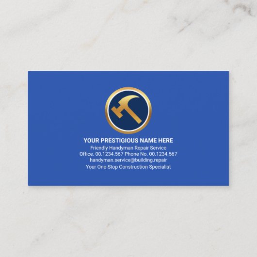 Home Building Landscape Gold Tools Visitekaartje (Achterkant)