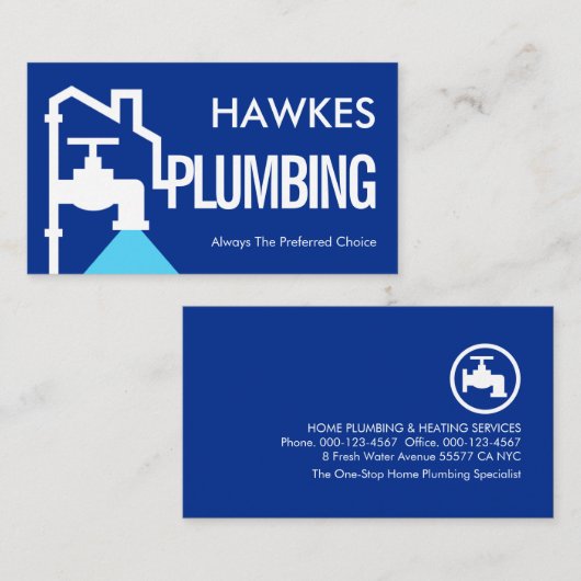 Home Building Pipe Frame Leaking Faucet Visitekaartje (Voorkant / Achterkant)