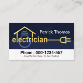 Home Bulb Gold Elektricien Circuit Plug Visitekaartje (Voorkant)