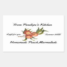 Home Canking Peach Marmalade Jouw naam Gift Label