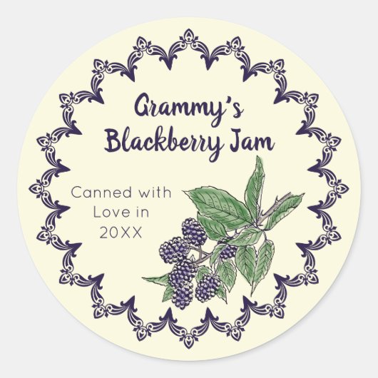 Home Canning  Blackberry Jam Food Label (Voorkant)
