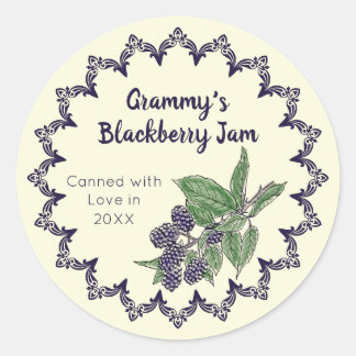 Home Canning Blackberry Jam Food Label
