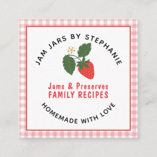 Home Canning Cottage Foods Jams PReserves Vierkante Visitekaartje