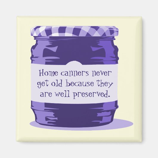 Home Canning Humor Retro Paars Jelly Jar Kitchen Magneet (Voorkant)