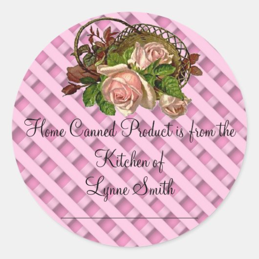 Home Canning Labels - met Roze Rozen (Voorkant)