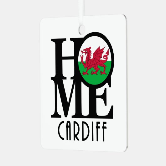 HOME Cardiff Wales Ceramic Ornament (Voorkant links)