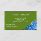 Home Care Blue Hydrangeas Custom Visitekaartjes (Voorkant)
