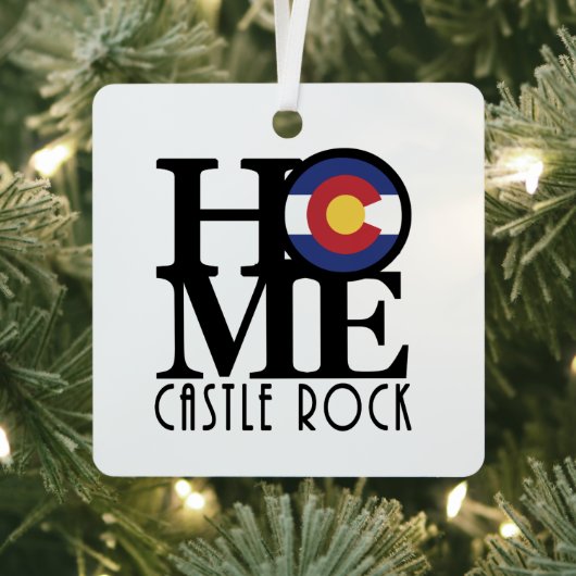 HOME Castle Rock Colorado Metalen Ornament (Insitu)
