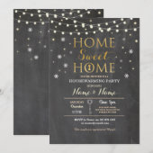 Home Chalk Housewarming Snowflake Kerstmis Uitnodi Kaart (Voorkant / Achterkant)