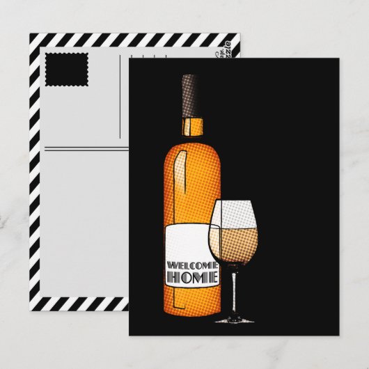 home champagne welkom briefkaart (Voorkant / Achterkant)