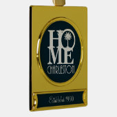HOME Charleston  jaar vastgesteld Verguld Banner Ornament (Rechts)