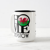 HOME Chepstow Wales 15oz Tweekleurige Koffiemok (Voorkant links)