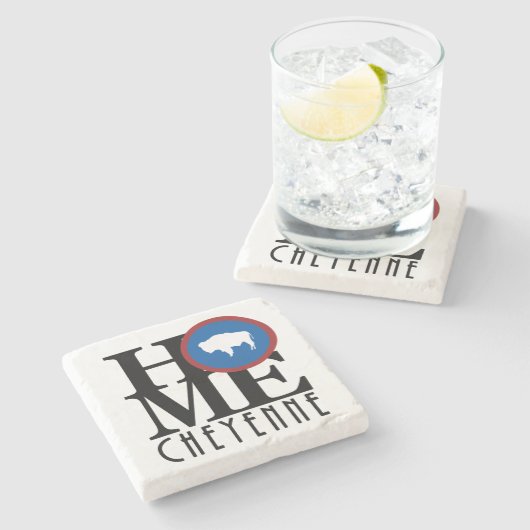 HOME Cheyenne Wyoming Stenen Onderzetter (Zijkant)