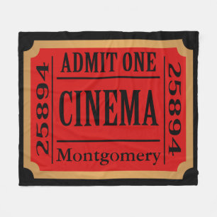 Home Cinema Movie Ticket Stub Persoonlijk Fleece Deken