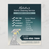 Home Cleaning House Keeping Service Blauwgroen Omb Flyer (Voorkant)