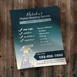 Home Cleaning House Keeping Service Blauwgroen Omb Flyer<br><div class="desc">Stationsreinigings- en onderhoudsservice elegante Blauwgroen ombre Flyers.</div>