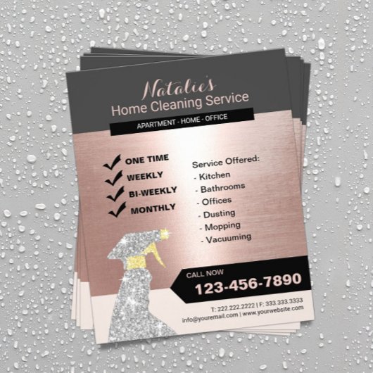 Home Cleaning Housekeeping Service Roos Gold Flyer