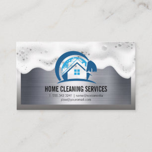 Home Cleaning Logo   Zeep Sud   Metaal Visitekaartje