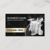 Home Cleaning Maid Service Modern Black Marble Visitekaartje (Voorkant)