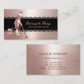 Home Cleaning Modern Roos Gold Black Laced Maid Visitekaartje (Voorkant / Achterkant)