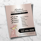 Home Cleaning Service Blush Roos Gold Housekeeping Flyer