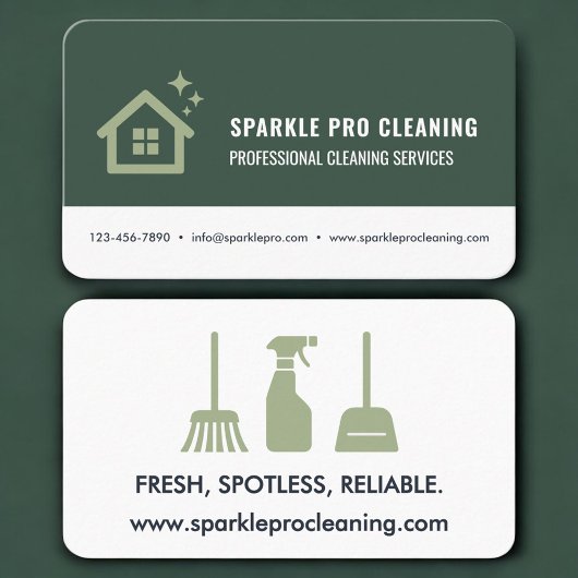 Home Cleaning Service Green Professional Visitekaartje