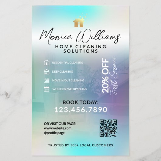 Home cleaning service modern Flyer (Achterkant)