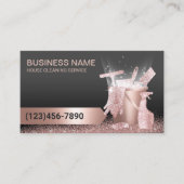 Home Cleaning Service Modern Roos Gold Glitter Visitekaartje (Voorkant)