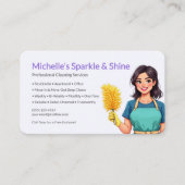 Home Cleaning Service Purple Visitekaartje (Voorkant)