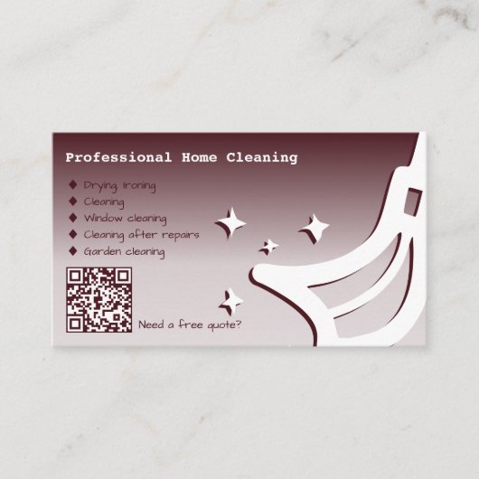 Home Cleaning Service Red Visitekaartje (Voorkant)