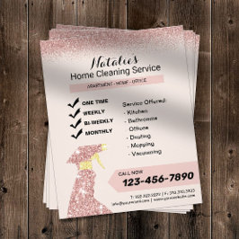 Home Cleaning Service Roos Gold Housekeeping Flyer
