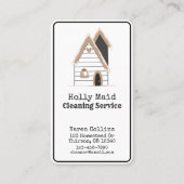 Home Cleaning Services Cute QR Code Visitekaartje (Voorkant)