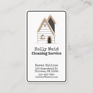 Home Cleaning Services Cute QR Code Visitekaartje