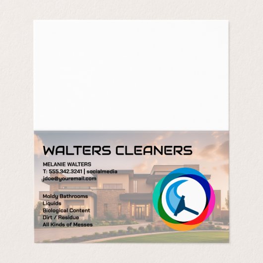 Home Cleaning Services | House Living Room Visitekaartje (Buitenkant ongevouwen)