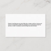 Home Cleaning Tools in Wood Box | Maid Visitekaartje (Achterkant)