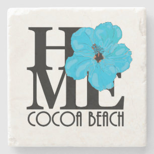 HOME Cocoa Beach Blue Hibiscus Stenen Onderzetter