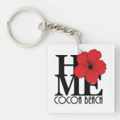 HOME Cocoa Beach Red Hibiscus Sleutelhanger (voorkant)