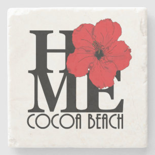 HOME Cocoa Beach Red Hibiscus Stenen Onderzetter