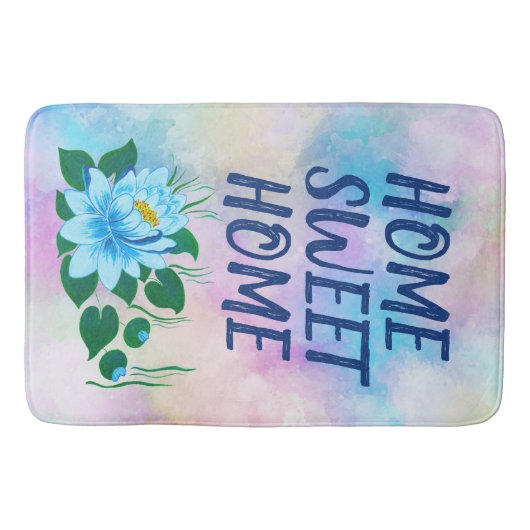 Home Colorful Waterverf Floral Text Badmat (Voorkant)