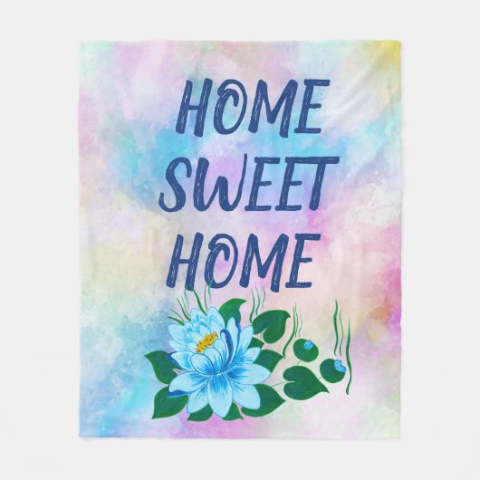 Home Colorful Waterverf Floral Text Fleece Deken (Voorkant)