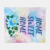 Home Colorful Waterverf Floral Text Fleece Deken (Voorkant (Horizontaal))