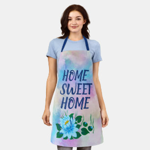Home Colorful Waterverf Floral Text Schort