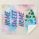 Home Colorful Waterverf Floral Text Sherpa Deken (Voorkant (horizontaal))