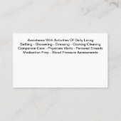 Home Companion Services-Visitekaartjes Visitekaartje (Achterkant)