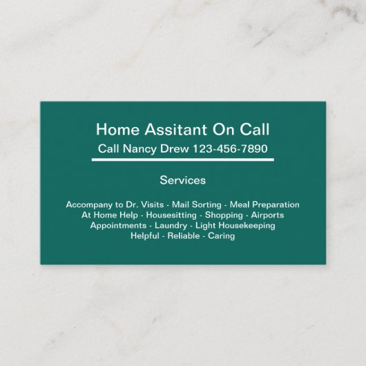 Home Companion Visitekaartjes (Voorkant)