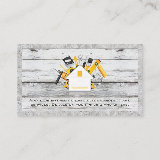 Home Construction Tools | Houtbeton Visitekaartje (Achterkant)