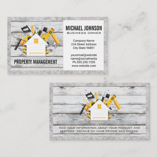 Home Construction Tools | Houtbeton Visitekaartje (Voorkant / Achterkant)