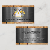 Home Construction Tools Logo | Metaal en hout Visitekaartje (Voorkant / Achterkant)